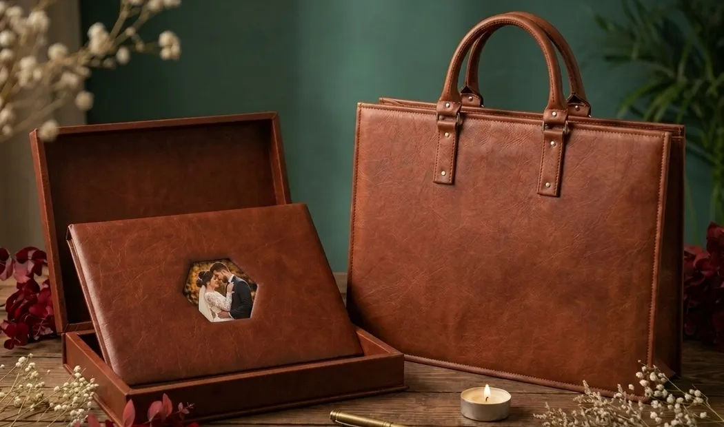 Handmade Leather Wedding Album - Image 1