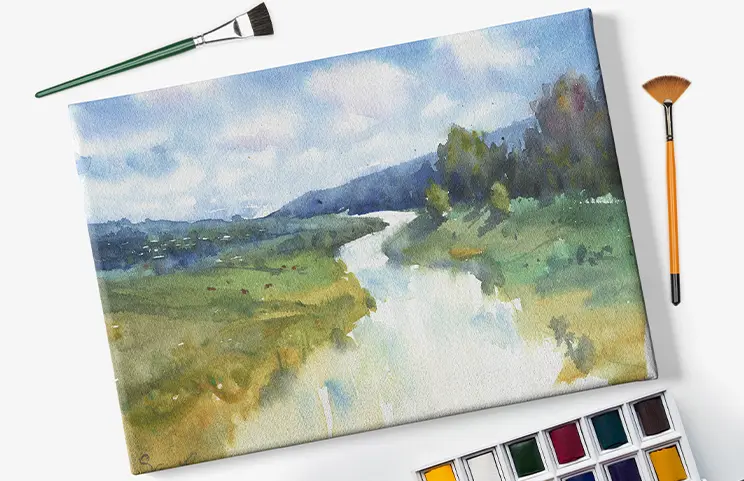 Collage canvas print of two delighted female friends