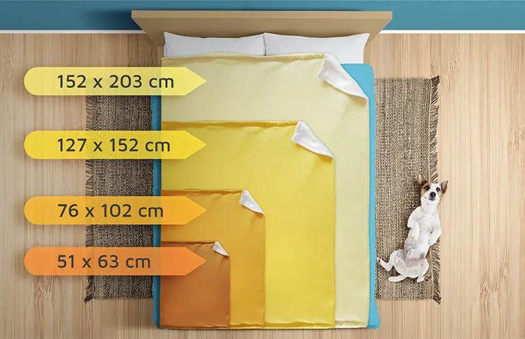 Large custom mink touch blanket on double bed with picture collage of family photos