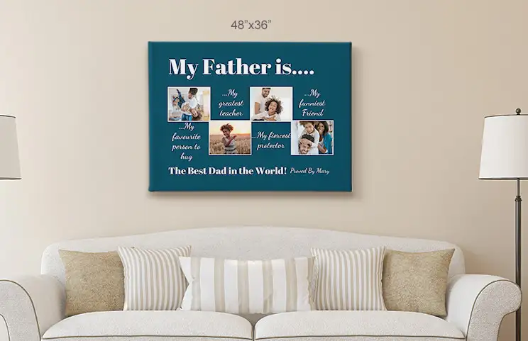 48x36 my father is... collage canvas