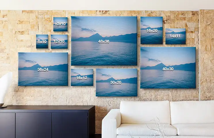 Canvas print sizes